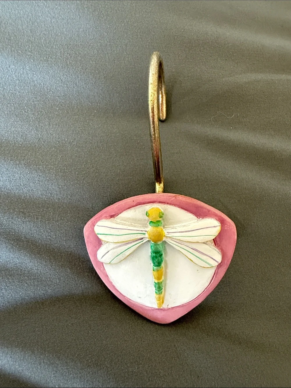 Dragonfly Shower Curtain Hooks - Pink, Yellow, White